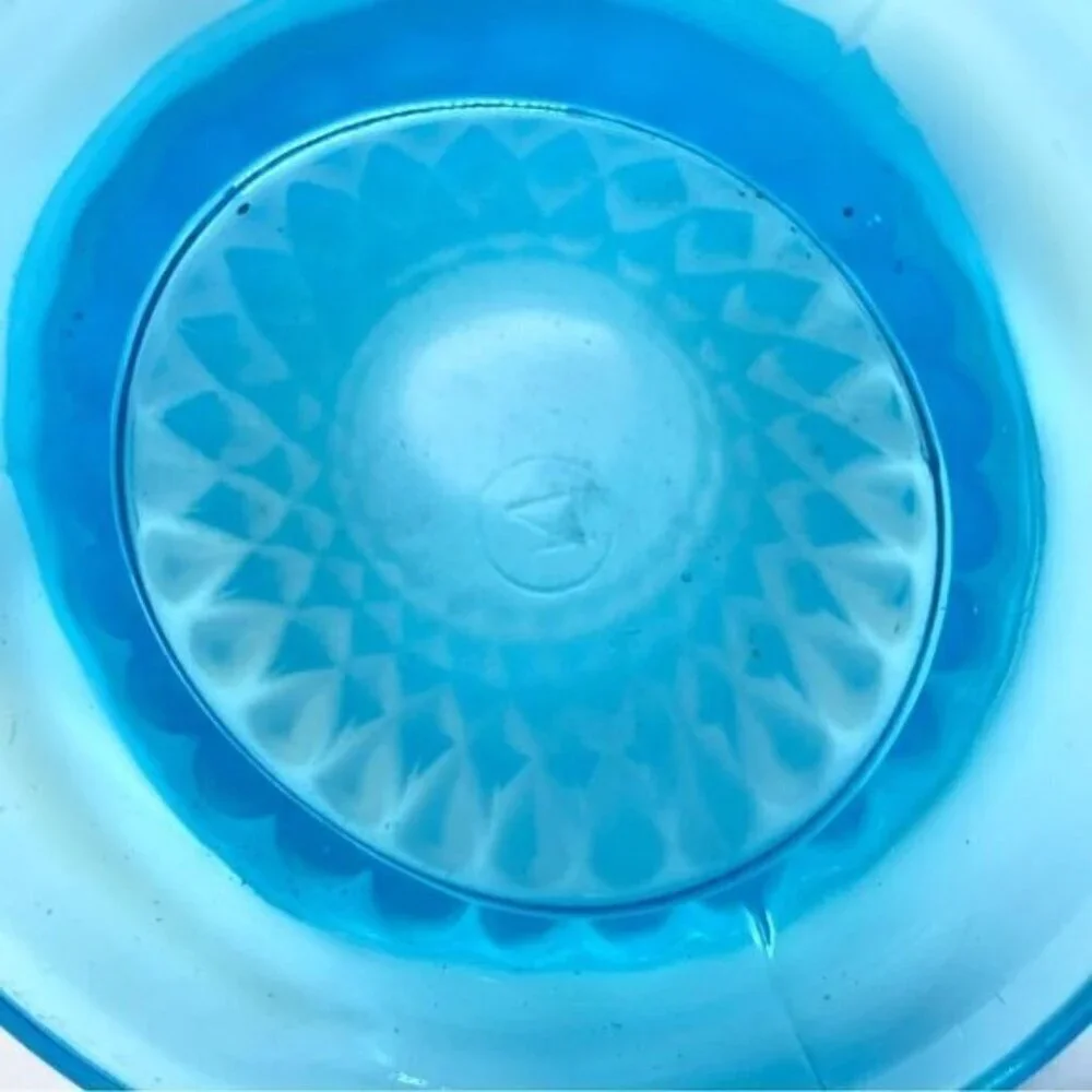 Northwood Blue Opalescent Swung Glass Diamond Point Vase